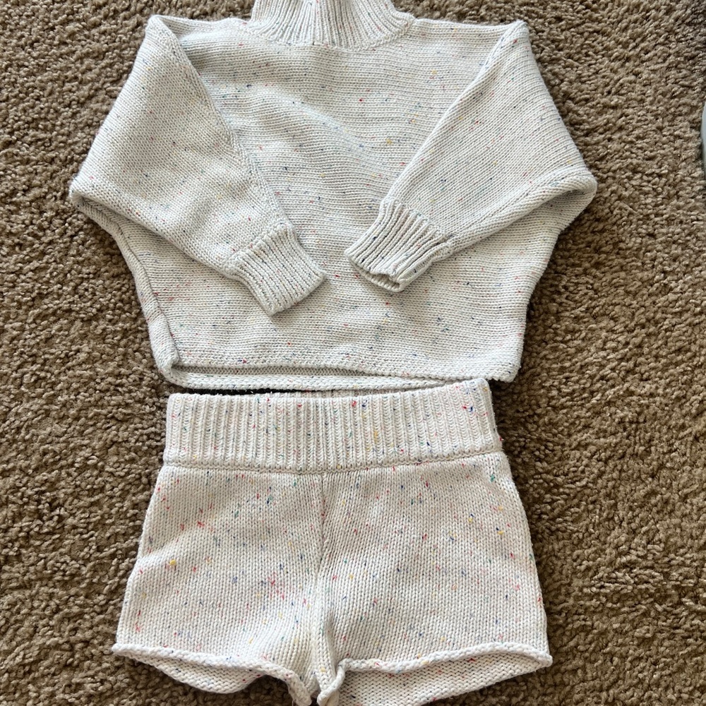 MILLK Knit Sweater and Shorts Set